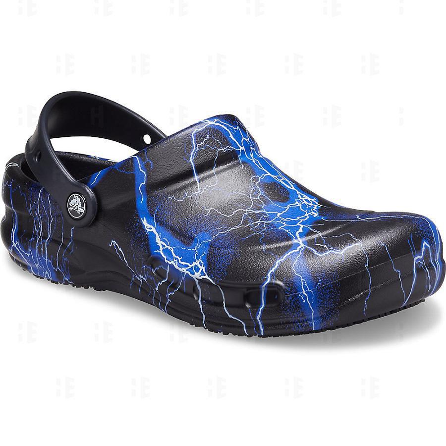Crocs Bistro Graphic Clog Cierne / Modre - Damske Dreváky